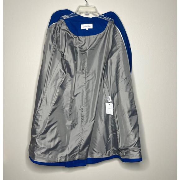 Calvin Klein Wool Blend Trench Pea Coat Women's Size 8 Cobalt Blue - Picture 11 of 16